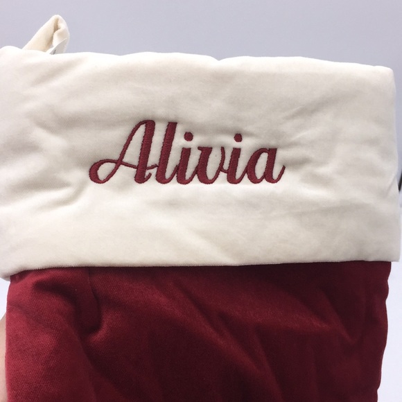 Pottery Barn Velvet Christmas Stocking “Alivia” - Picture 2 of 10
